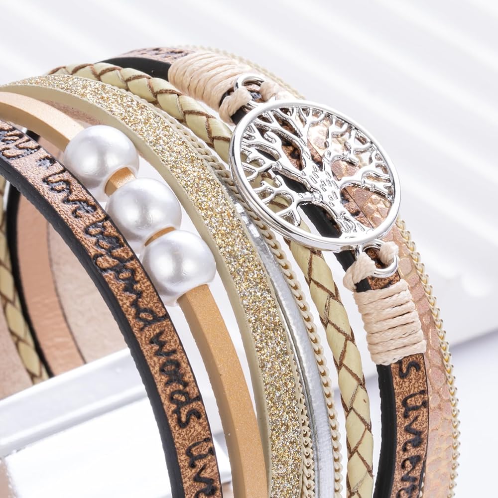 ゆらお Llife RIPPLE BRACELET Amazon.com: FANCY SHINY Tree of Life Leather Wrap Bracelet